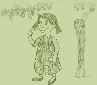 Mädchen mit Weintrauben